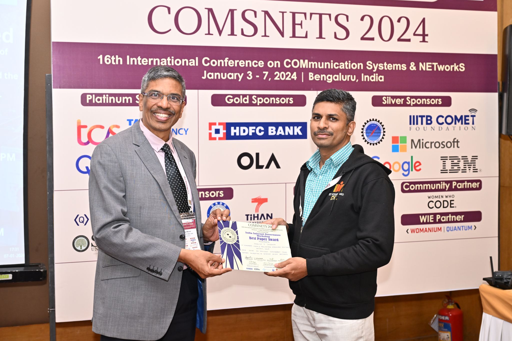COMSNETS 2024 Best Paper Award